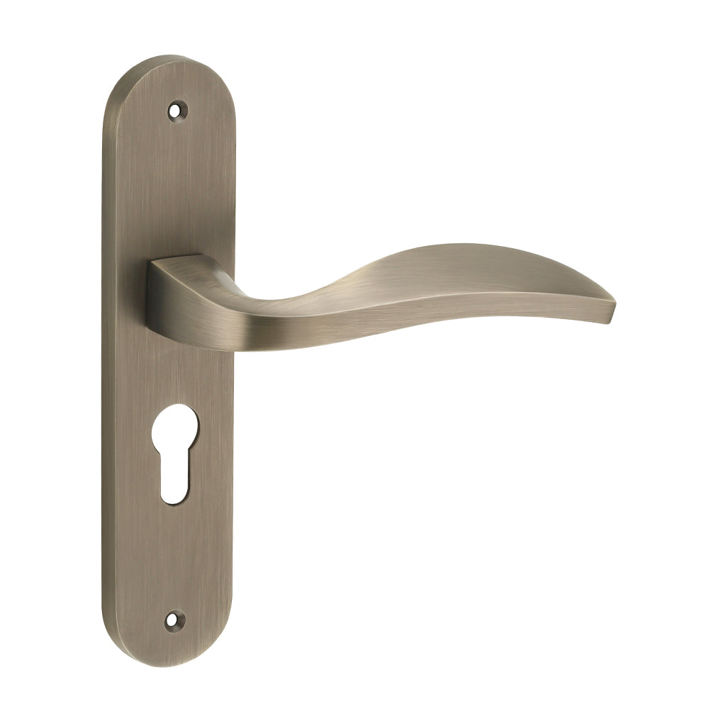 IPSA Scarlet Moderna Handle Series on 8" Plate CYS Lockset with 60mm One Side Key and Knob - Matte Finish MAB